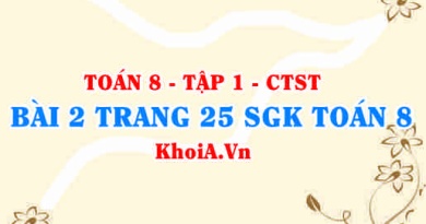Bài 2 trang 25 SGK Toán 8 Tập 1 Chân trời sáng tạo